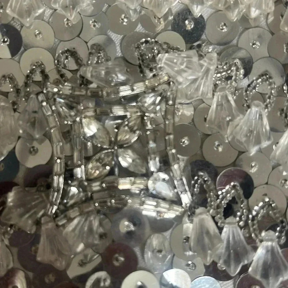 Vintage Evening Bag with Sequins, Beads & and  Vintage Brooch - Picture 7 of 10